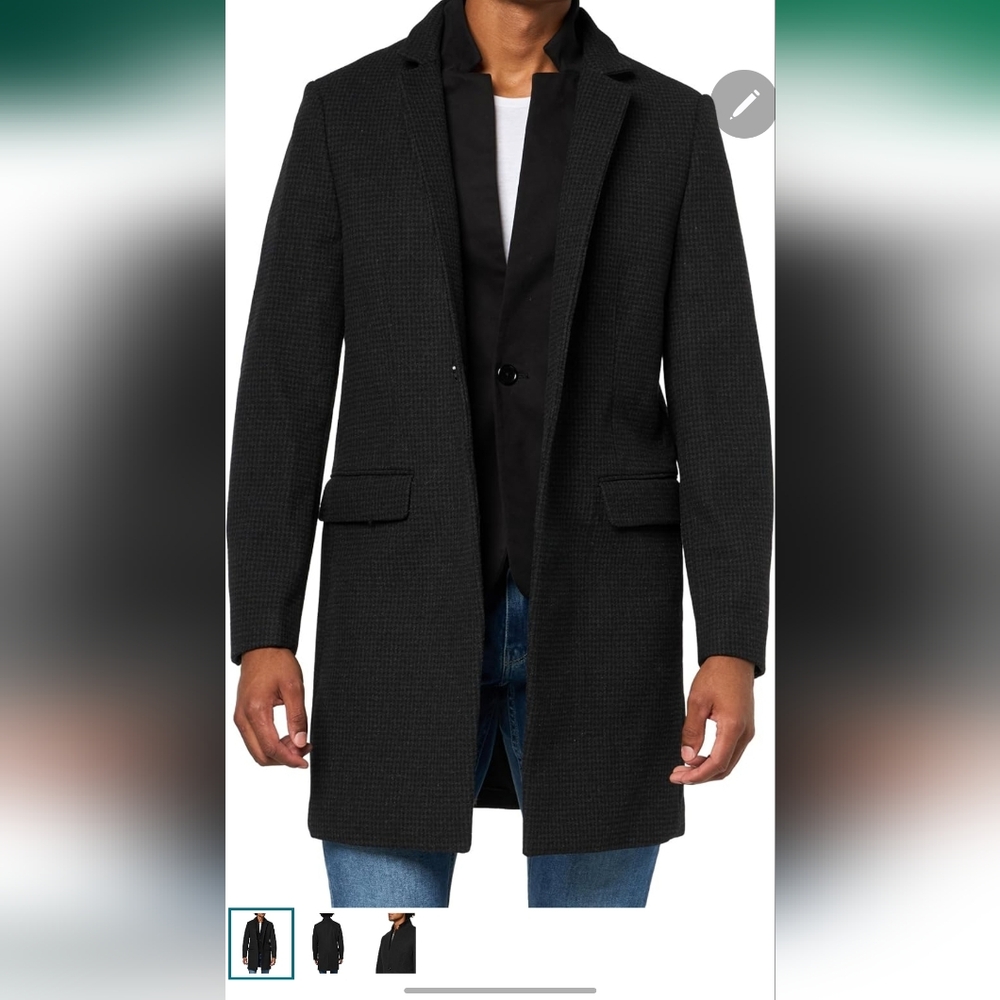 All Saints Charcoal Wixx Coat Size 40